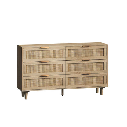 US Local Drawers Rattan Storage Cabinet Rattan Drawer,for Bedroom,Living Room,Natural