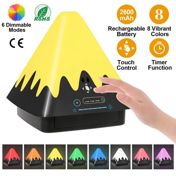 US Local Touch Control Night Light 8-Color Change 6 Level Dimmable Light Brightness Table Lamp Portable Timer Lamp