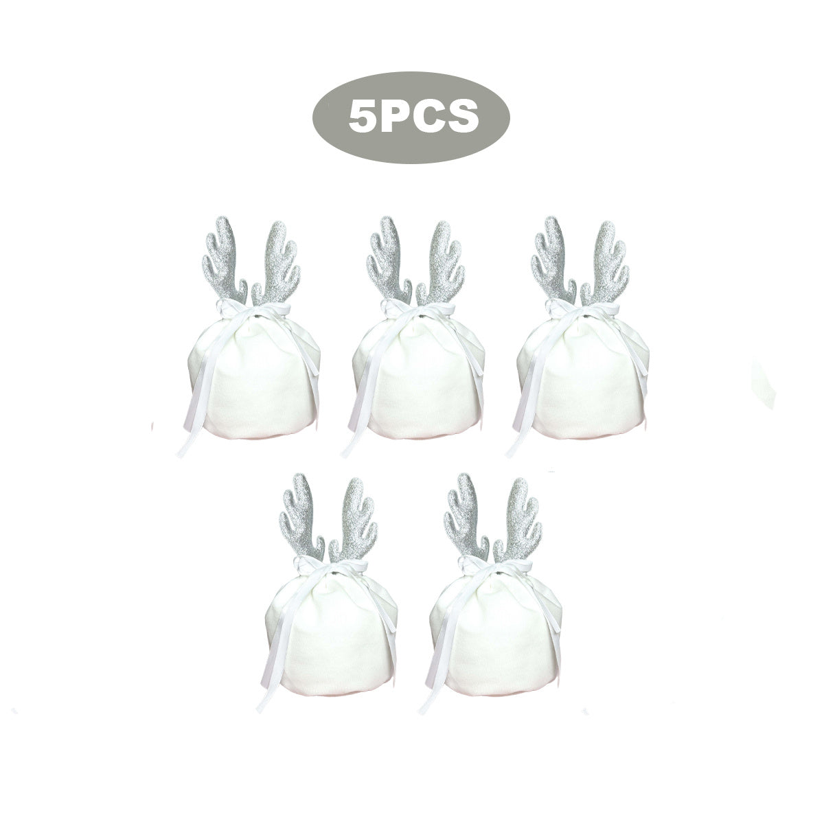 US Local 5 Pcs Christmas Antler Gift Bags