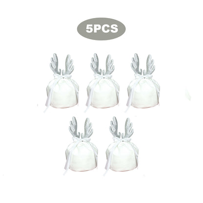 US Local 5 Pcs Christmas Antler Gift Bags