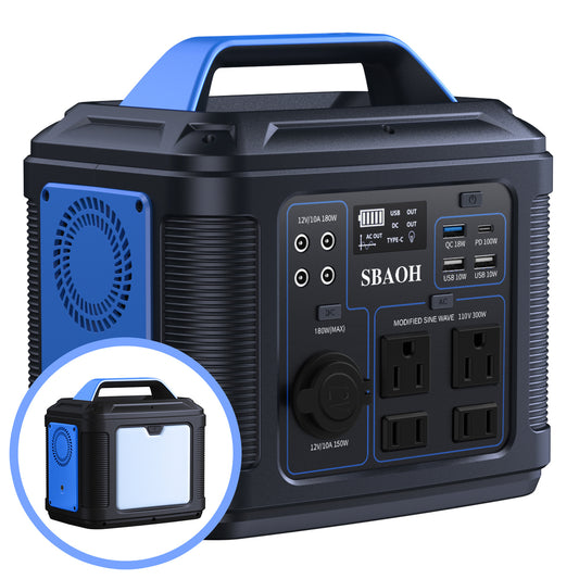 US Local 300W Portable Power Station,296Wh 80000Mah Backup Lithium Battery,Solar Generator For Home And Outdoor Emergency Power Outage,Solar Panel Is Not Included