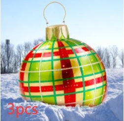 US Local Christmas Ornament Ball Outdoor Pvc 60CM Inflatable Decorated Ball PVC Giant Big Large Balls Xmas Tree Decorations Toy Ball