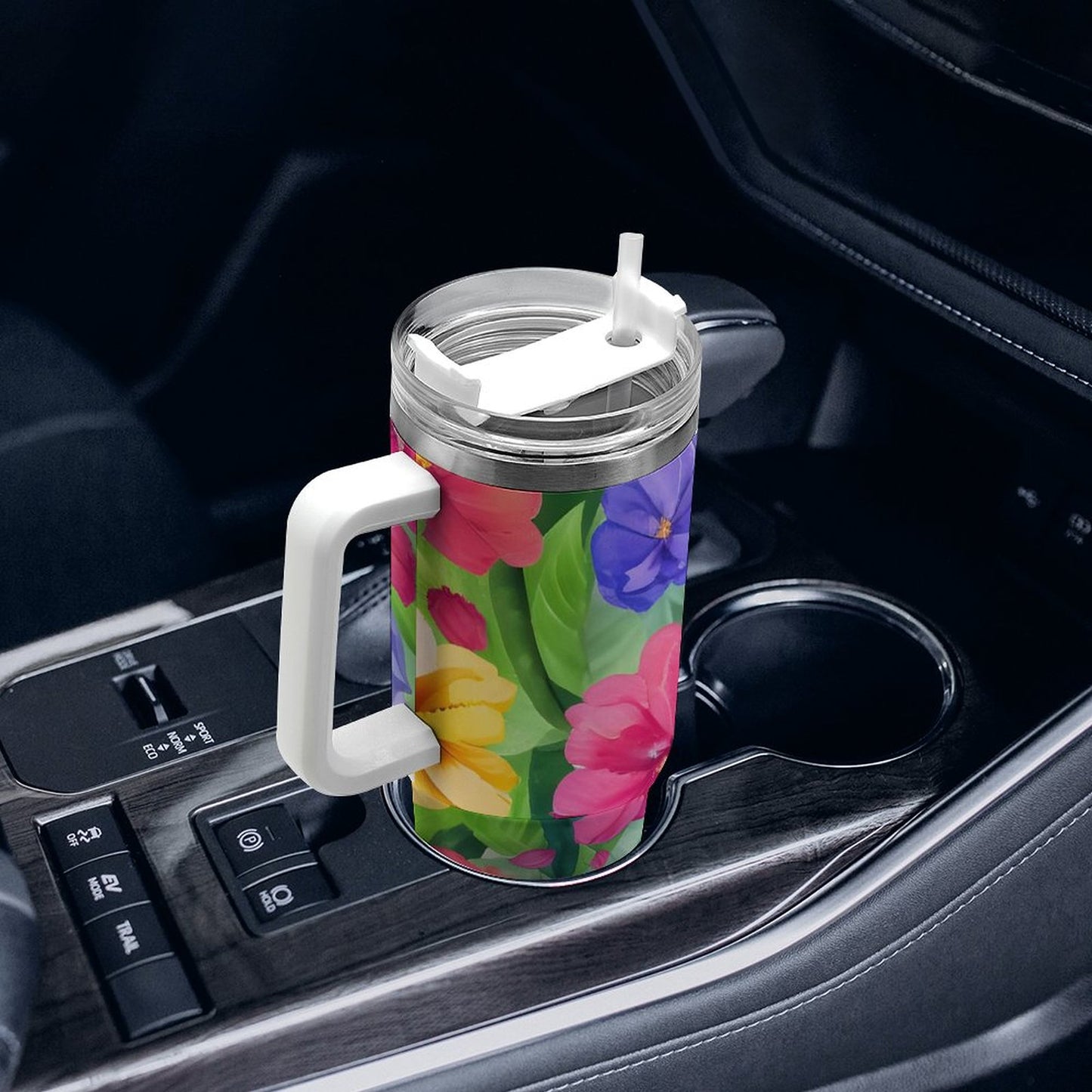 PHDT00189 POD US Local Tumbler 40 oz Large Capacity Car Cup Tropical, Safflower, Bright