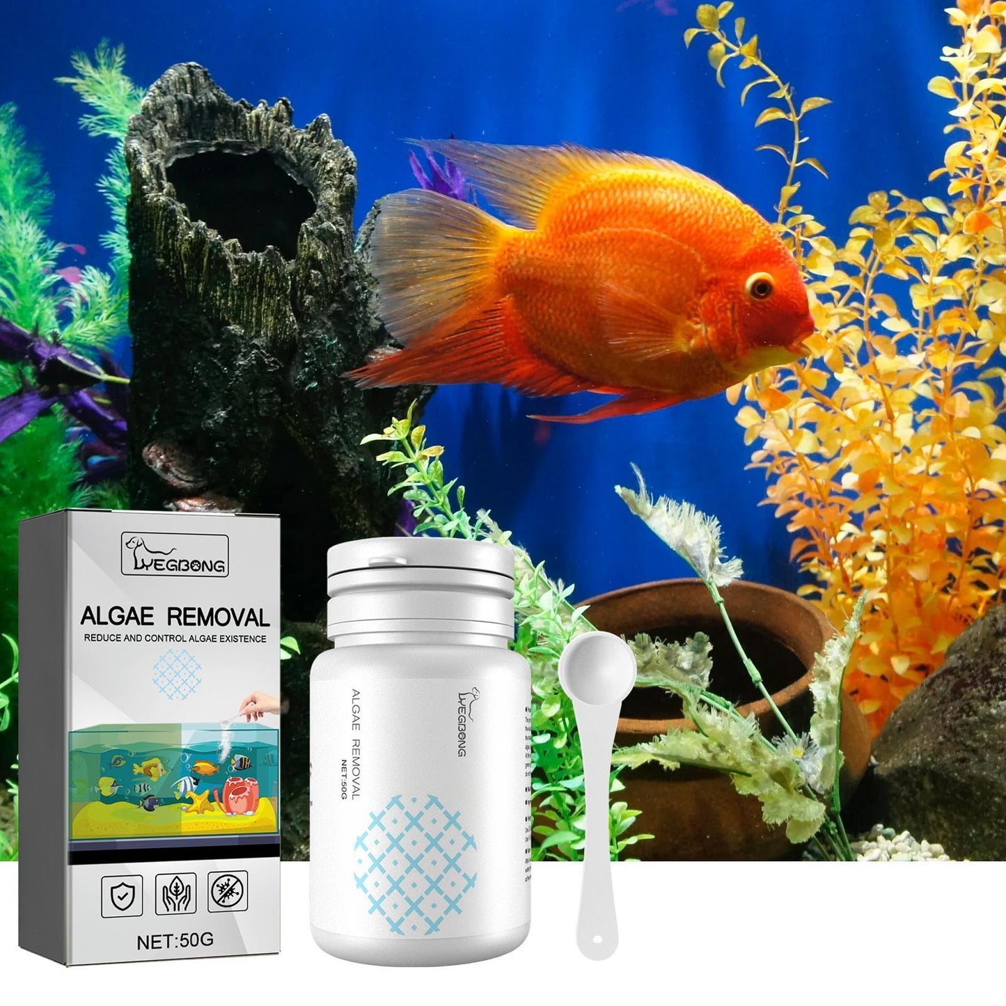 US Local Igbondigal Lichen Fish Tank Cleaning Supplies Algaecide To Remove Moss And Green Water Algae