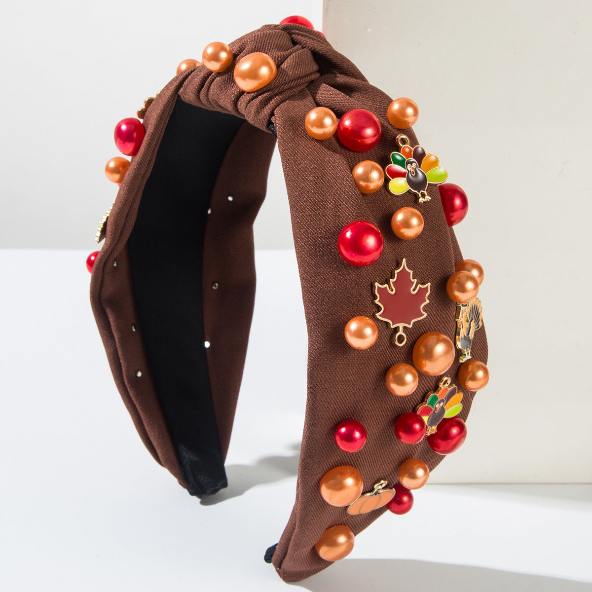 Thanksgiving Hairband Beaded Alloy Maple Leaf Turkey Accessories Fashion