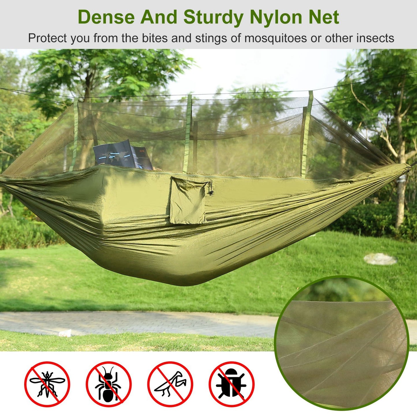 US Local Camping Hammock, Portable Double Hammock With Net