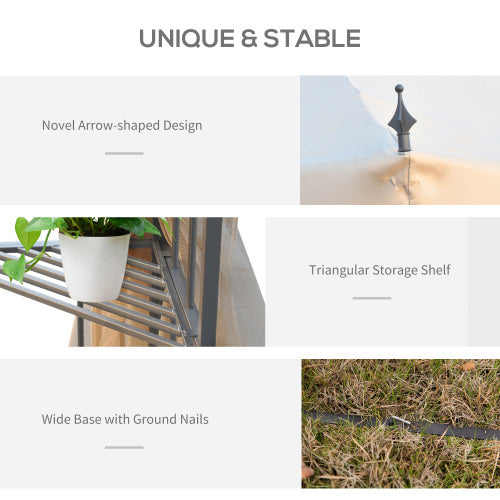 UK Local Outsunny 3Mx3M Garden Gazebo Double Top Outdoor Canopy Patio Event Party Wedding Tent Backyard Sun Shade With Netting - Cream White