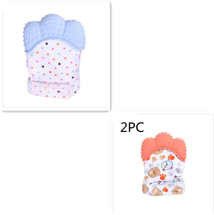 US Local Baby teether baby anti-bite silicone molar gloves children's sound toys