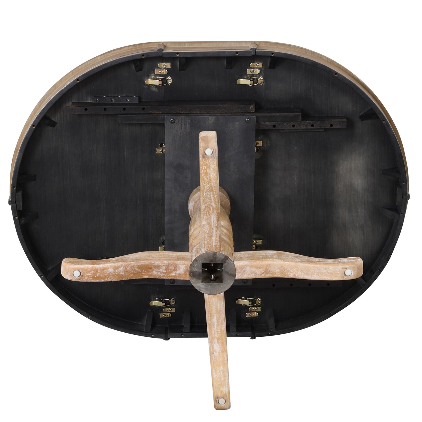 US Local Modern Dining Table Set For 4 - Round Table & 4 Chairs, 5 Piece Kitchen Set