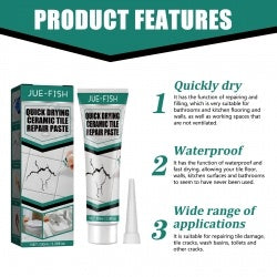 US Local Jue-Fish Tile Repair Paste Crack Repair Tile Quick Drying Adhesive Marble Bathtub Furniture Toilet