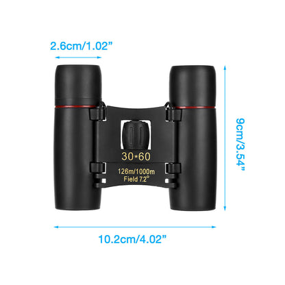 US Local Binoculars 30x60 Zoom Travel Compact Folding Telescope Hunting Day Night Outdoor Small Pocket Binoculars Compact Adults, Mini Kids Binoculars Boys For Bird Watching, Concert Theater Opera