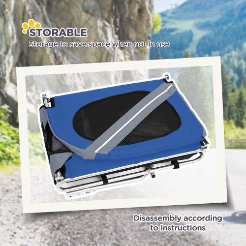 US Local Aosom Dog Bike Trailer Pet Cart Bicycle Wagon Cargo Carrier Attachment For Travel With 3 Entrances Large Wheels For Off-Road & Mesh Screen