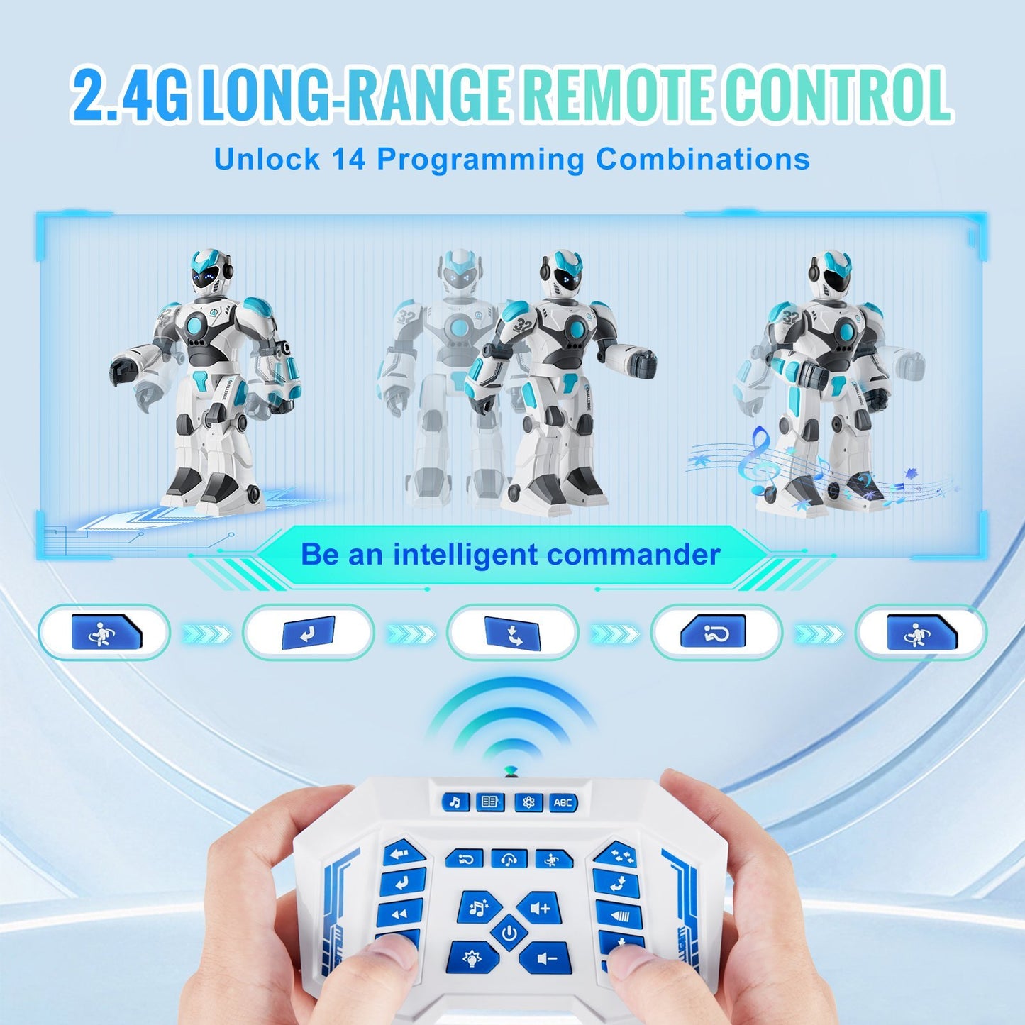 US Local VEVOR RC Robot Toy Talking Dancing Gesture And Voice Remote Control Programmable