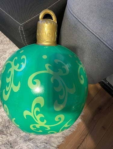 US Local Christmas Ornament Ball Outdoor Pvc 60CM Inflatable Decorated Ball PVC Giant Big Large Balls Xmas Tree Decorations Toy Ball