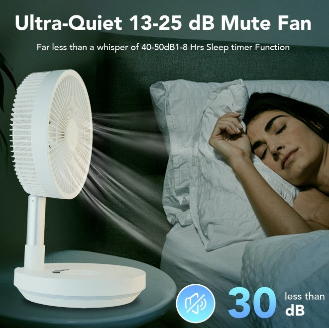 US Local Indoor & Outdoor Retractable LED Fan Oscillating Standing Fan Rechargeable Pedestal Fan