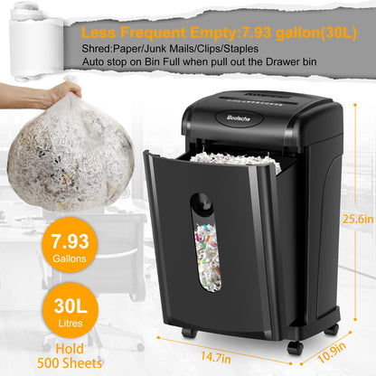US Local Woolsche Paper Shredder, 18-Sheet Cross Cut, 8 Gallon Pull Out Bin, P-4 Security Level, Shred Paper And Credit Card And Durable&Fast For Home Office