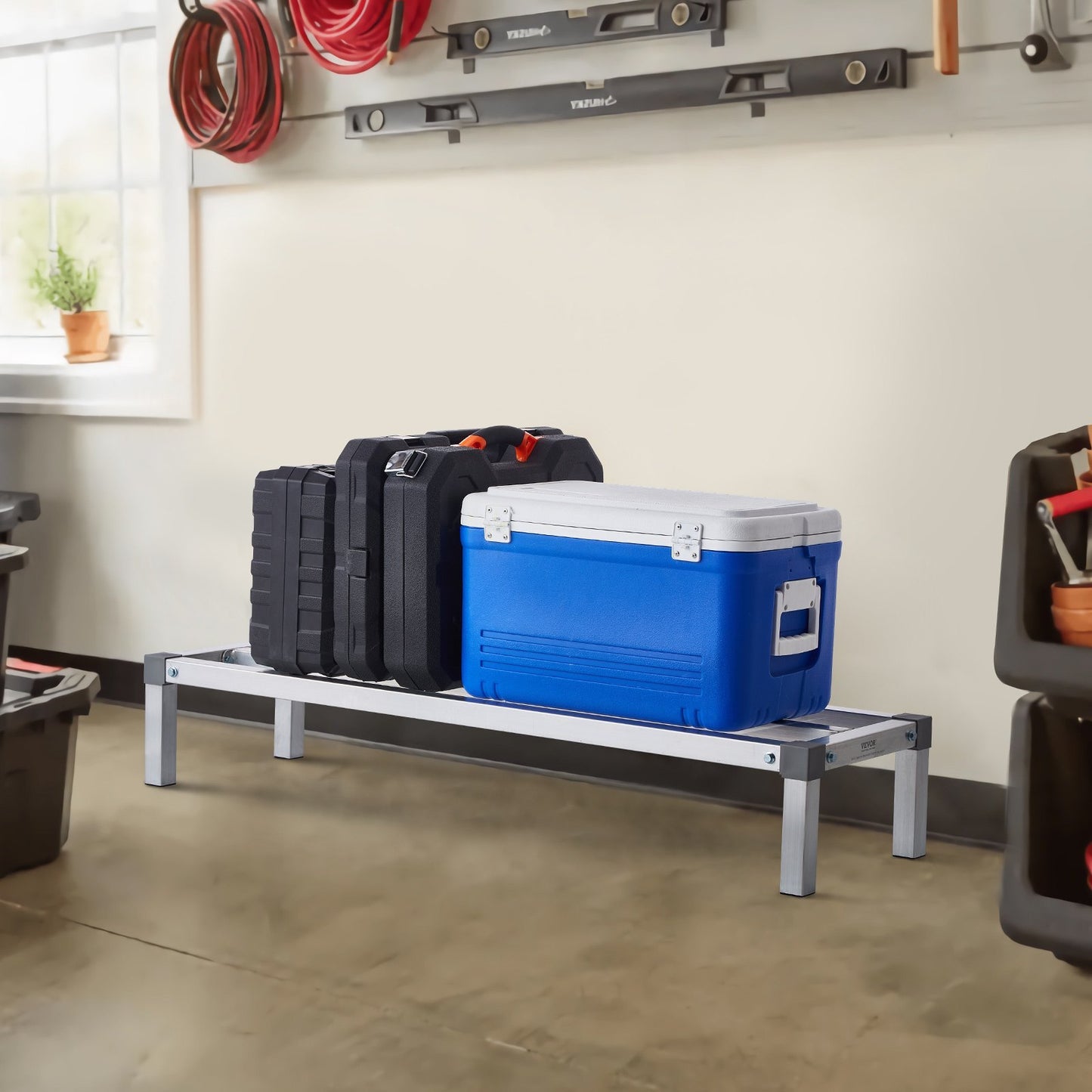 US Local Newly Upgrade VEVOR Aluminum Dunnage Rack Stationary Dunnage Rack Storage Rack