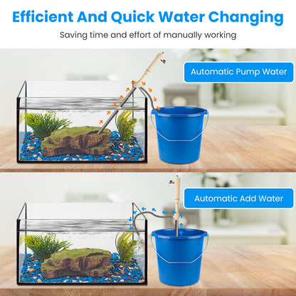 US Local 1 Set Multifunctional Electric Aquarium Gravel Cleaner Kit Length Adjustable Automatic Fish Tank Vacuum Cleaner Change Water Wash Sand Filter Dirt Removal