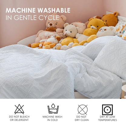 US Local Bohemian Style Quilt Cover Set, Cut Flower Quilt Cover, Tufted Quilt Cover Three-piece Set, One Quilt Cover And Two Pillowcases, Washable And Machine Washable Without Shrinkage, Suitable For Hotels