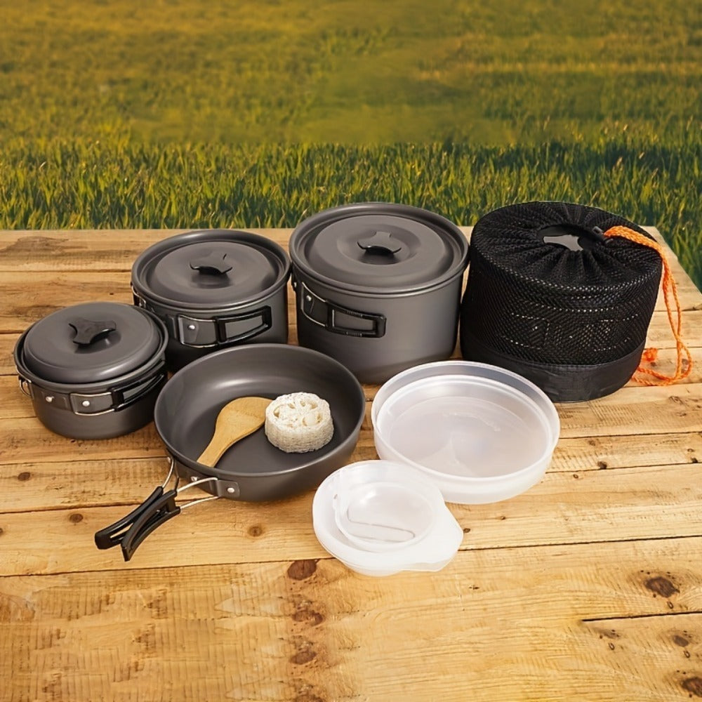 US Local RV Outdoor Camping Pot Set 1-3 People Folding Picnic BBQ Pot Set