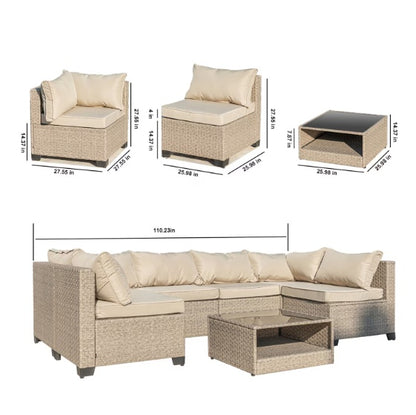 US Local 7 pc Patio Sofa Furniture Set