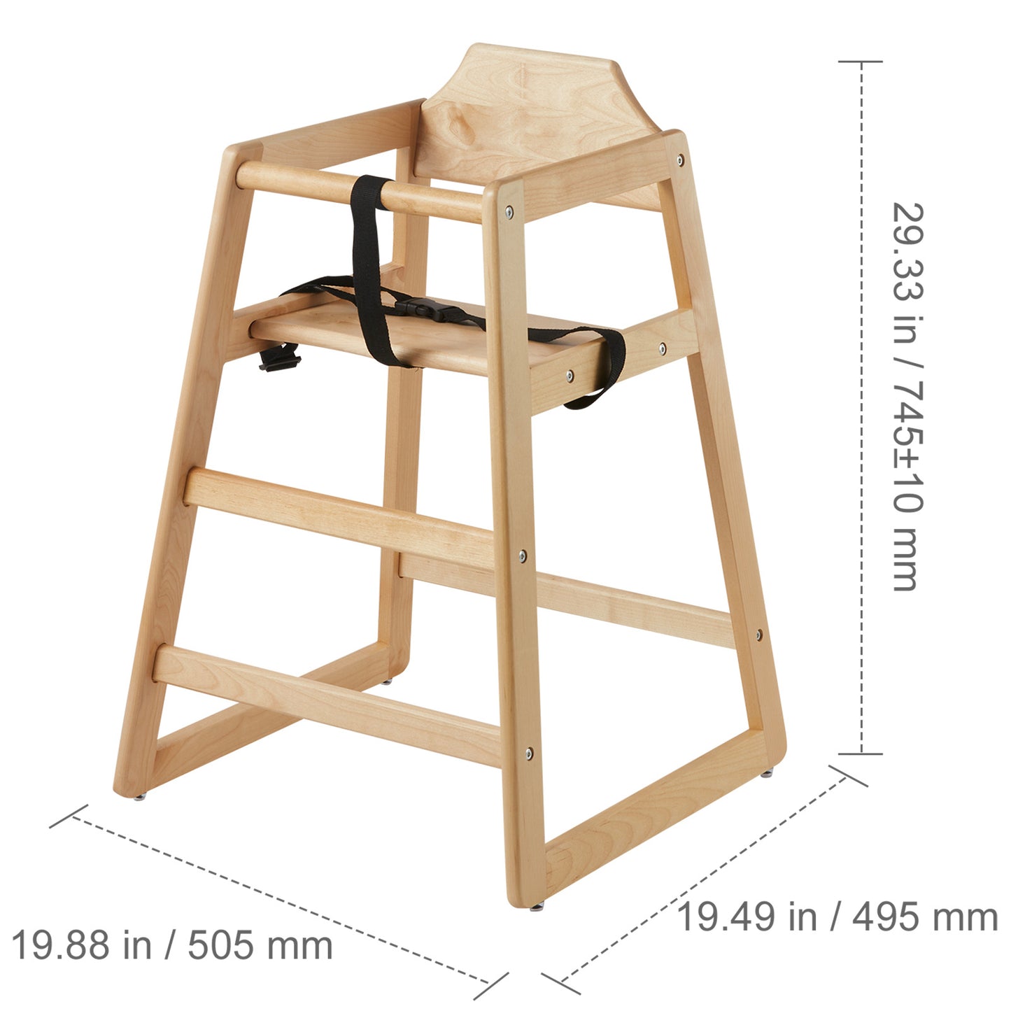 US Local VEVOR Wooden High Chair For Babies Toddlers, Double Solid Wood Feeding Chair, Eat & Grow Portable High Chair, Easy To Clean Baby Booster Seat, Compact Toddler Chair, Natural