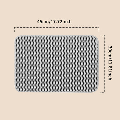 US Local Premium Cat Litter Mat - Leak-Proof Waterproof Base & Non-Slip Backing - Effectively Traps And Filters Litter For A Cleaner, Dry Floor