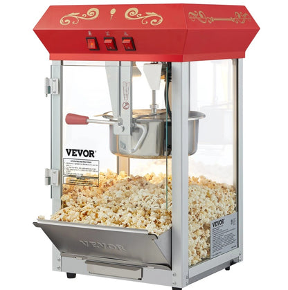 US Local Popcorn Popper Machine 8 Oz Countertop Popcorn Maker 850W 48 Cups Red