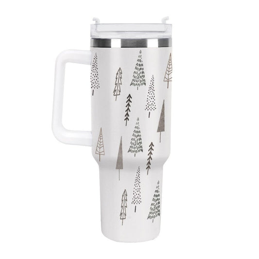 POD US Local Tumbler 40oz Large Capacity Car Cup Pine Trees, Christmas