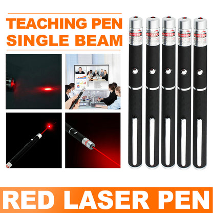 US Local 650nm Red Laser Pointer Pen Light Visible Single Beam AAA Lazer Torch 5PCS 9900 Miles Mini Small Teaching Pen Light Pet Toys