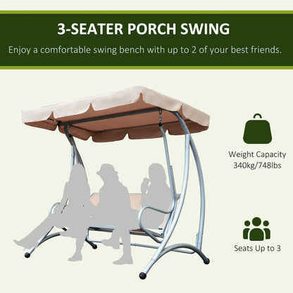 US Local Outdoor Swing Chair Bench With Stand And Adjustable Canopy Porch Swing For Patio Garden
