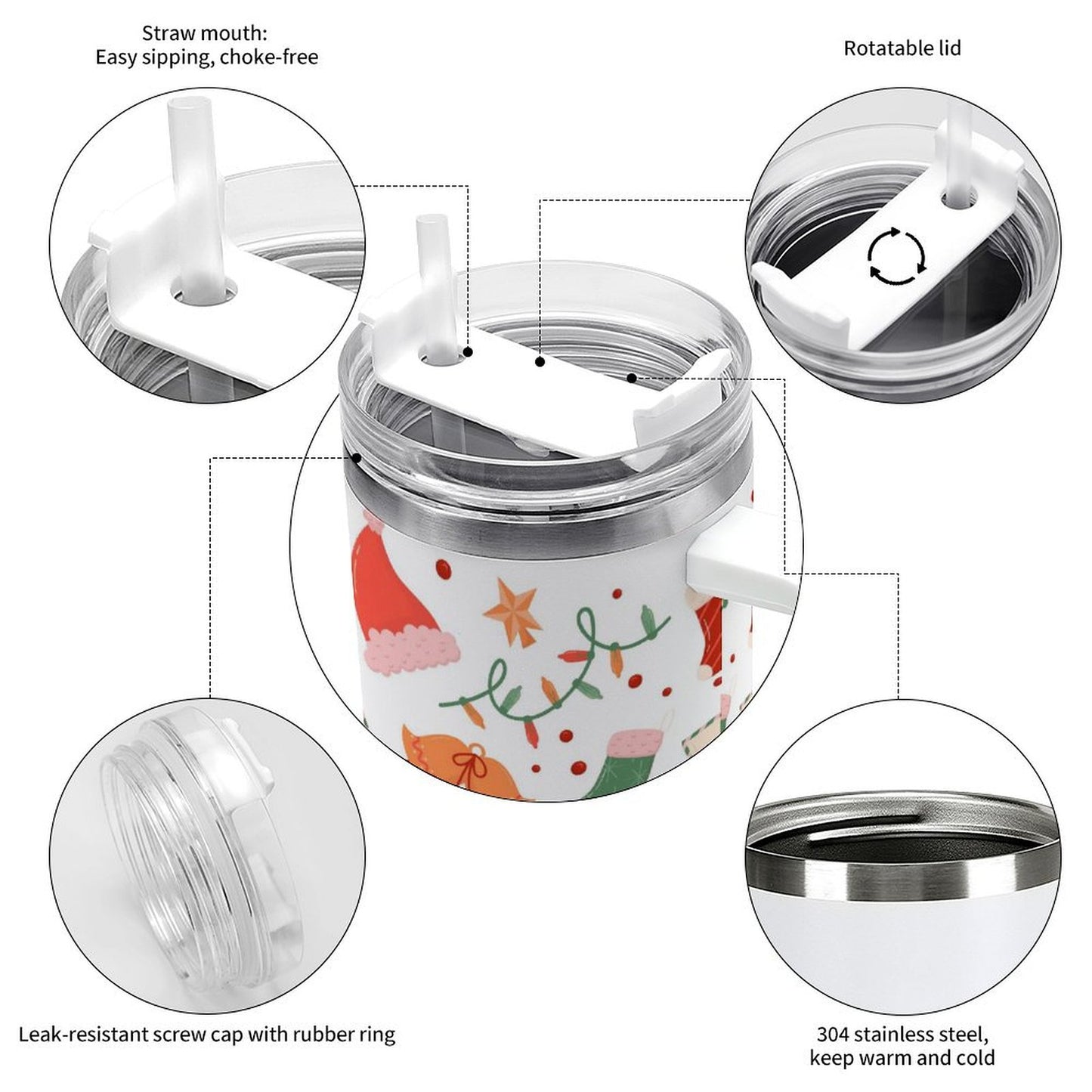 PHDT00025 POD US Local Tumbler 40 oz Large Capacity Car Cup Christmas