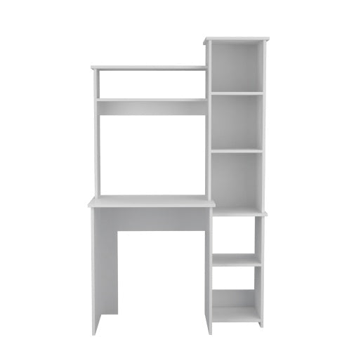 US Local Desk, Five Shelves, Two Superior Shelves, White