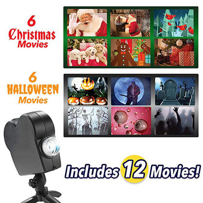 US Local Halloween Window Projector Christmas Holographic Optical Home Window Display Pro