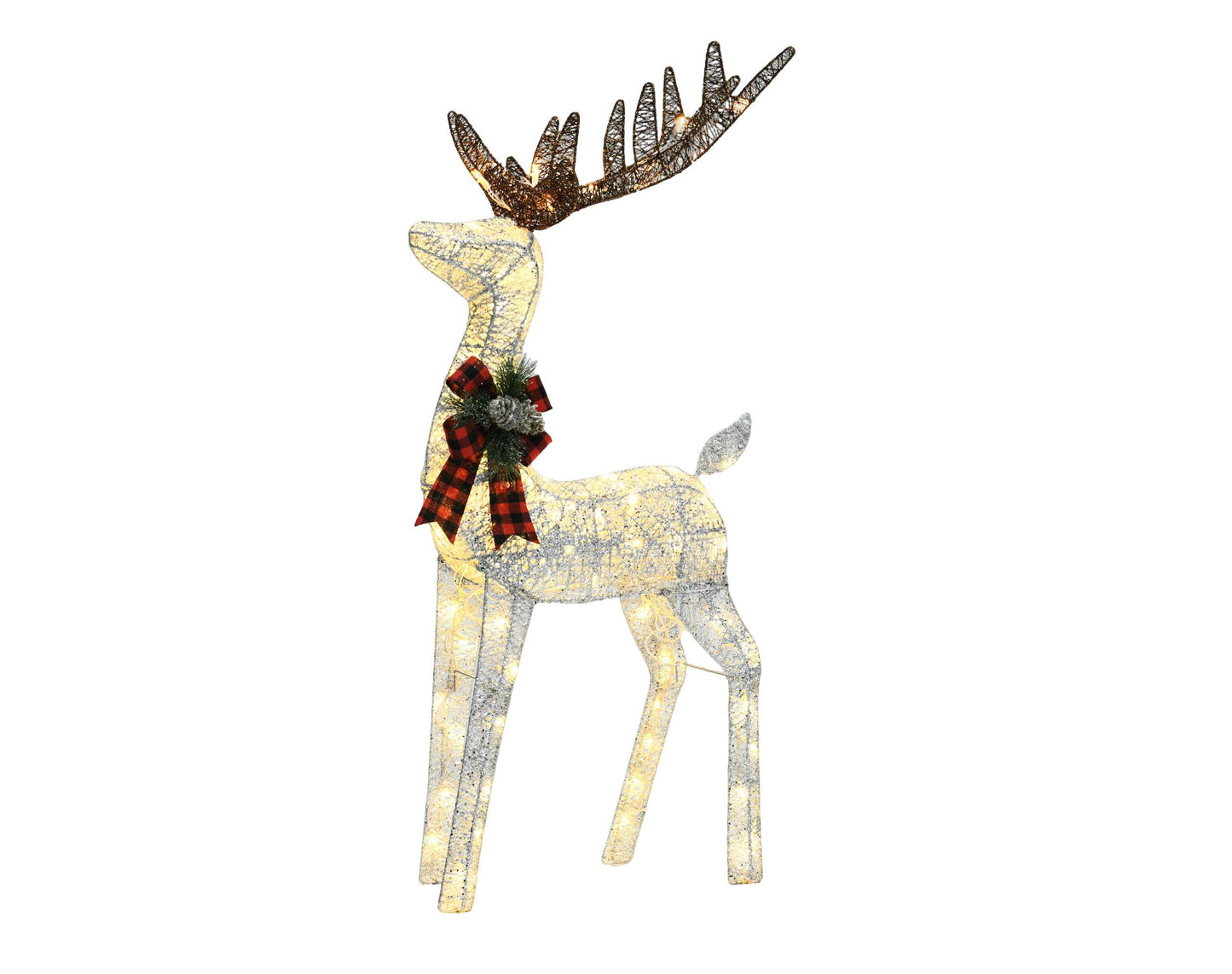 US Local 48-inch Christmas Reindeer And 38-inch Sleigh Decorations Create A Festive Atmosphere, Suitable For Indoor And Outdoor Scenes, A Must-have For Christmas