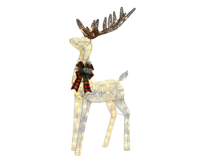 US Local 48-inch Christmas Reindeer And 38-inch Sleigh Decorations Create A Festive Atmosphere, Suitable For Indoor And Outdoor Scenes, A Must-have For Christmas