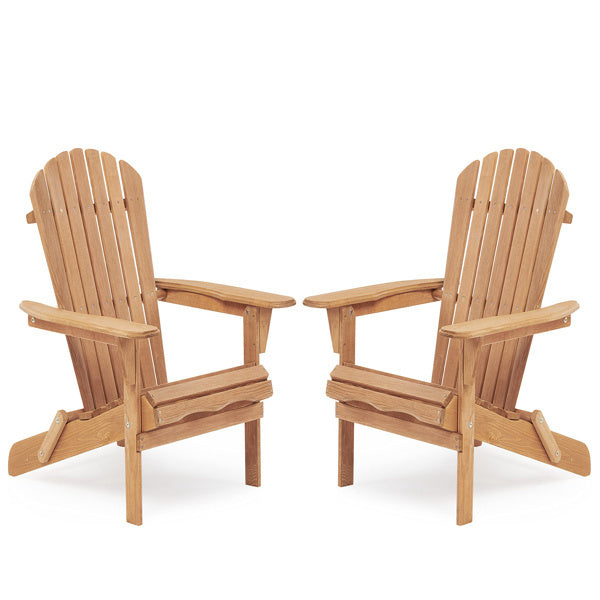 US Local Wooden Outdoor Folding Beach Chair Two-piece Set