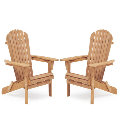 US Local Wooden Outdoor Folding Beach Chair Two-piece Set