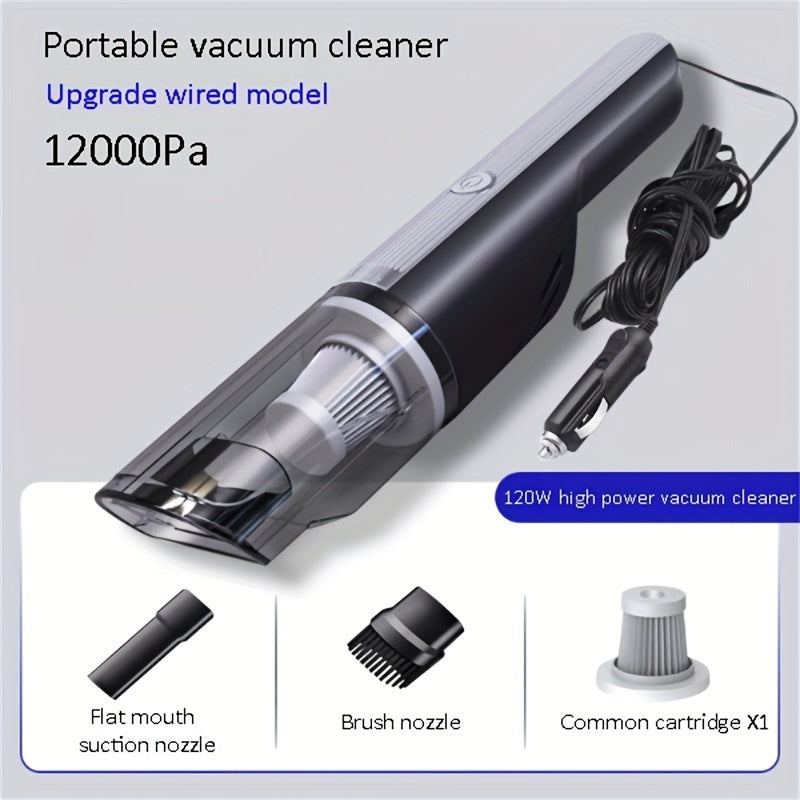 US Local Wired Silver Red Car Vacuum Cleaner Car With Strong Suction Handheld Vacuum Cleaner Small Mini Rechargeable Home Vacuum Cleaner