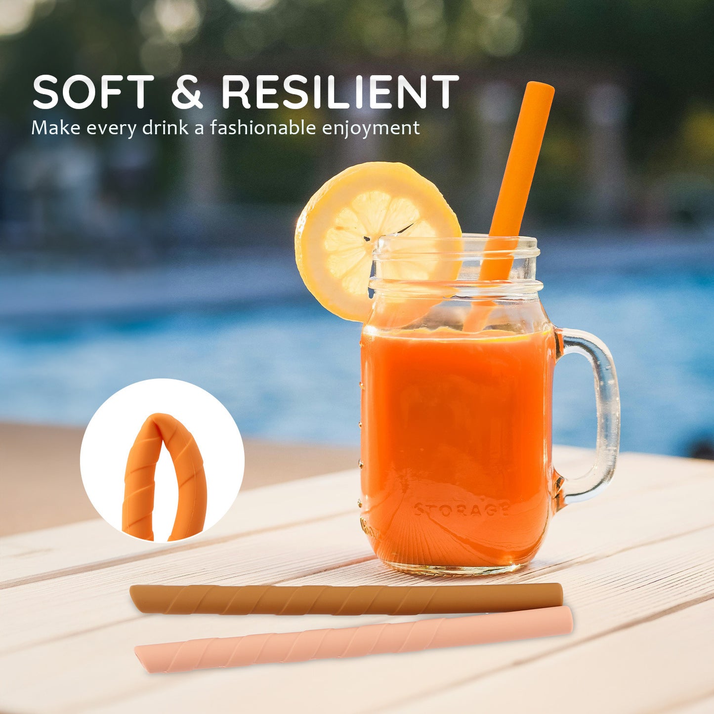 Soft Foldable Food Grade Silicone Straw