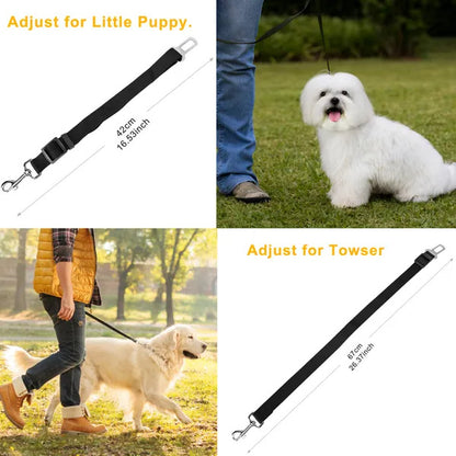 US Local 2Pcs Pet Dog Seat Belt Leash Adjustable Pet Dog Cat Safety Leads Harness