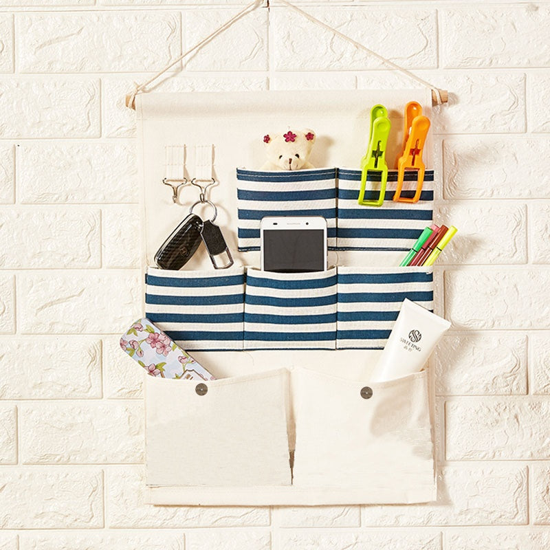 US Local Seven Pockets Storage Hanging Bag-Blue 5002