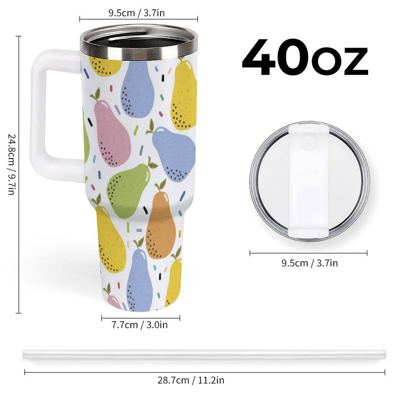PHDT00543 POD US Local Tumbler 40oz Large Capacity Car Cup Pear