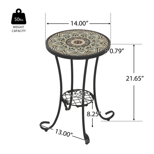 US Local Patio Side Table With Shelf