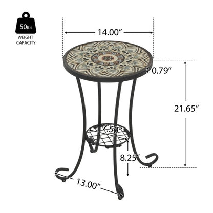 US Local Patio Side Table With Shelf