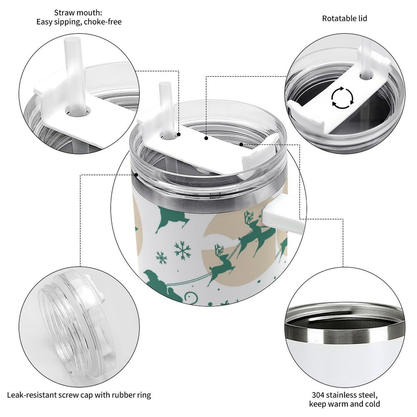 PHDT00068 POD US Local Tumbler 40 oz Large Capacity Car Cup Christmas Winter