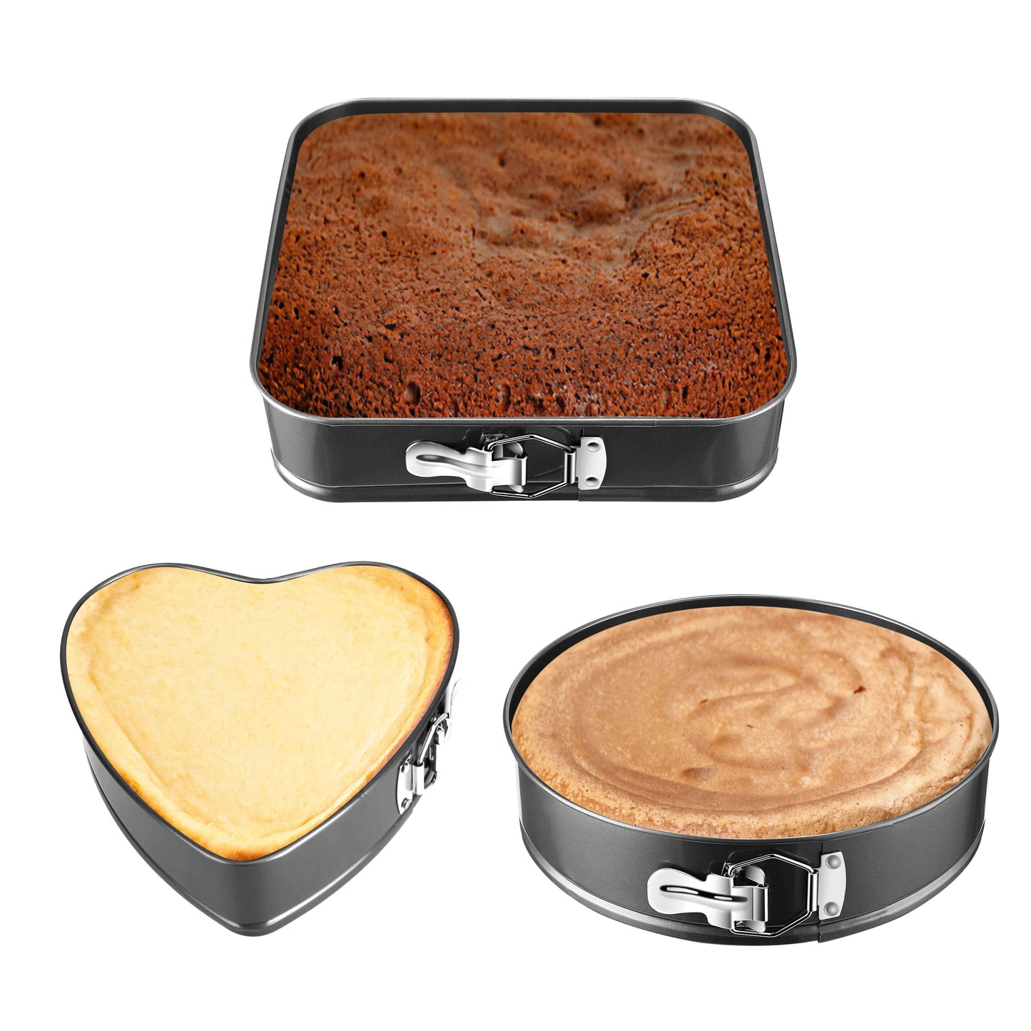 US Local 3Pcs Per Set Non-stick Springform Cake Pan Leakproof 9in 10in 11in Bakeware Pan With Removable Bottom
