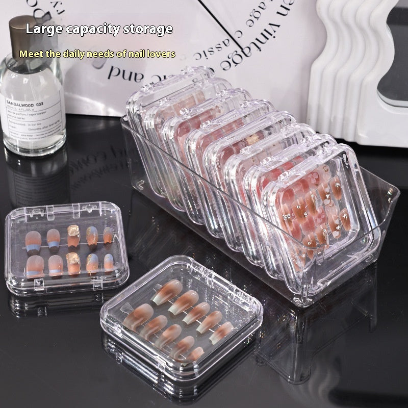 US Local Transparent Manicure Small Wear Nail Box Handmade Nail Storage Box