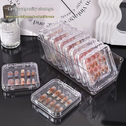 US Local Transparent Manicure Small Wear Nail Box Handmade Nail Storage Box