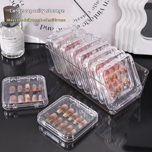 US Local Transparent Manicure Small Wear Nail Box Handmade Nail Storage Box